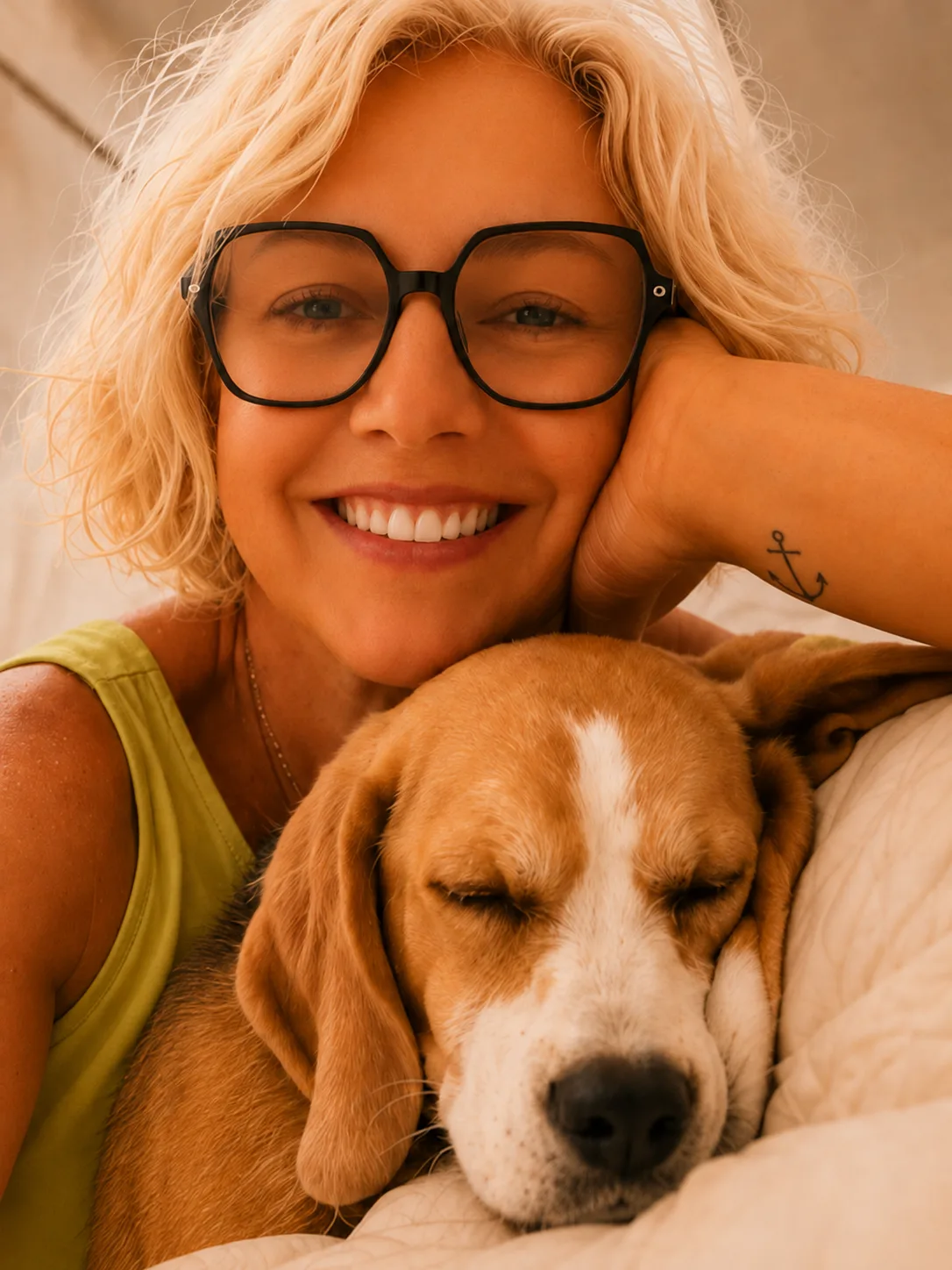 Abi with her dog