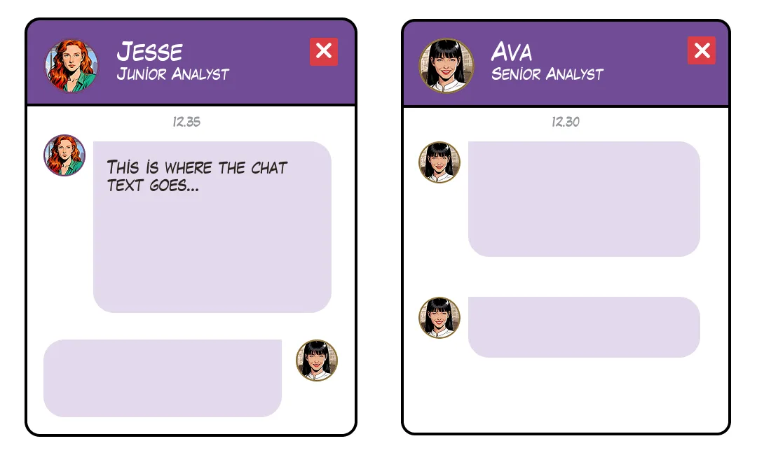 Teams-style chat panel design