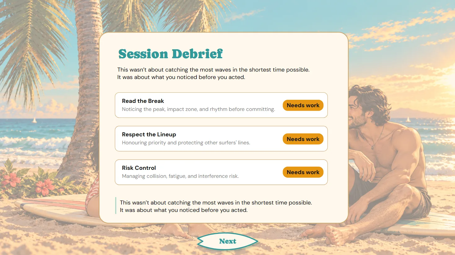 After: Session Debrief as learners see it